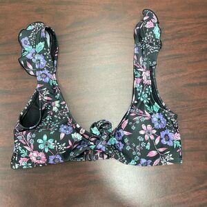 Aeropostale Floral Ruffle Bikini Top